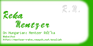 reka mentzer business card